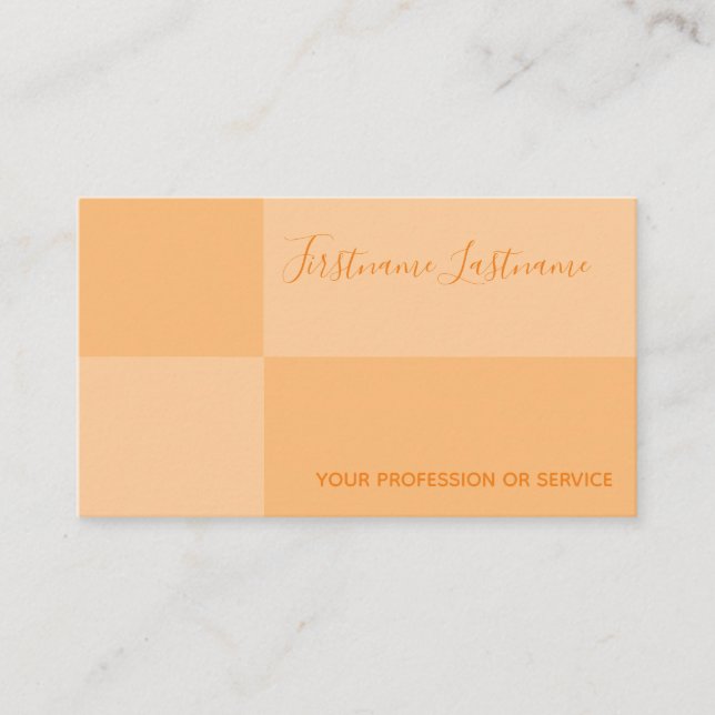 Tarjeta De Visita Caligrafía naranja rectangular de tonos naranjas (Anverso)