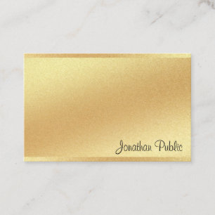 Tarjeta De Visita Caligrafía profesional Faux Gold Hand Script Top