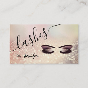 Tarjeta De Visita caligrafía Purpurinoso de ojos de maquillaje de lu