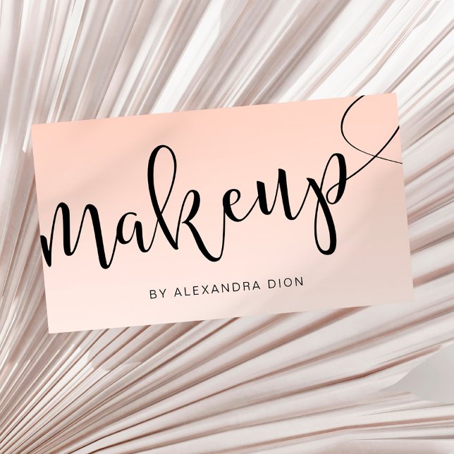 Tarjeta De Visita Caligrafía simple de escritura manuscrita rosa (Subido por el creador)