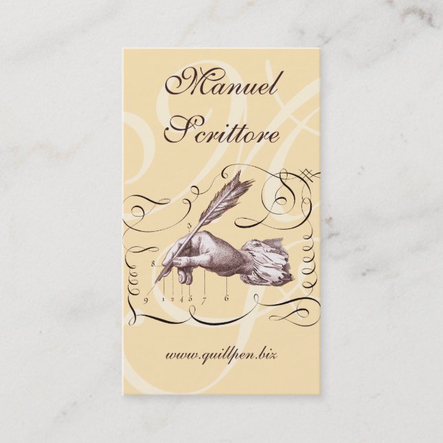 Tarjeta de visita caligráfica para el escritor, (Anverso)