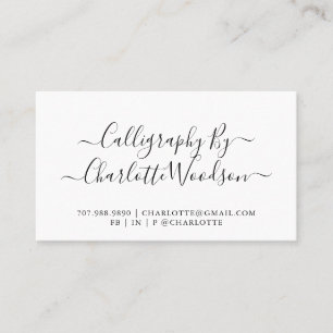 Tarjeta De Visita Calígrafo de guión simple y elegante