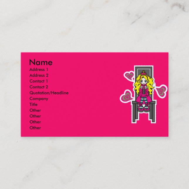 Tarjeta De Visita Call_Me_Queen (Anverso)