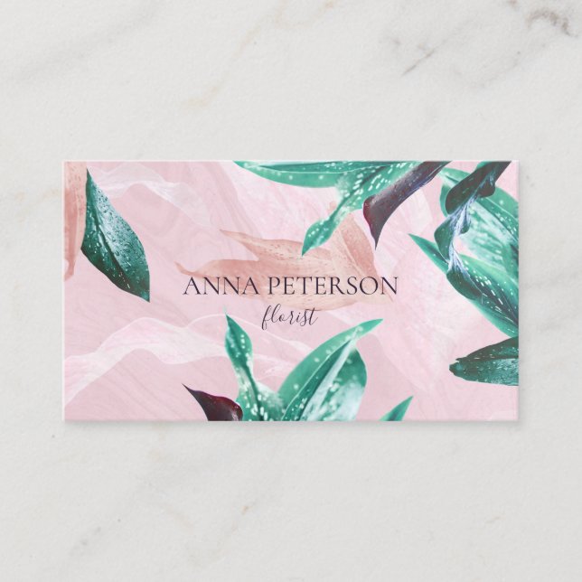 Tarjeta De Visita Calla Lilly Pink Elegante (Anverso)