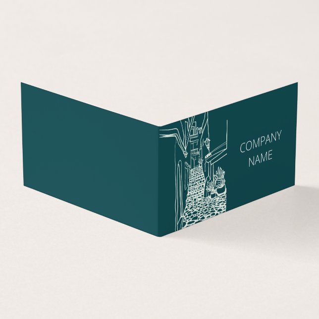 Tarjeta De Visita Calle blanca y negra (Exterior)