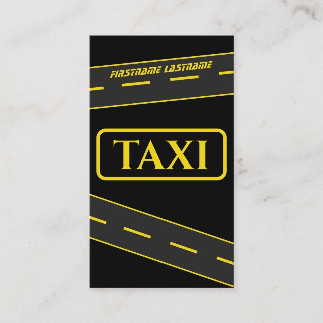 Tarjeta De Visita Calles de la ciudad de TAXI para taxista (Anverso)