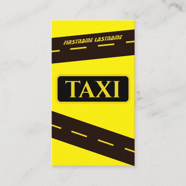 Tarjeta De Visita Calles de la ciudad de TAXI para taxista (Anverso)