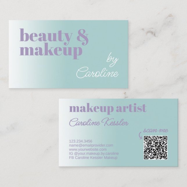 Tarjeta De Visita Calligrafía blanca violeta de Lilac azul marino si (Anverso / Reverso)