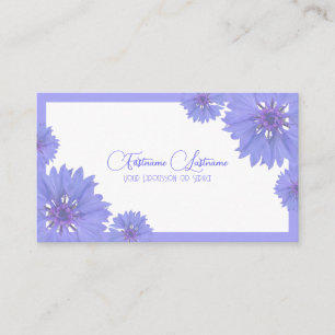 Tarjeta De Visita Calligrafía de flor de maíz azul boda floral Códig