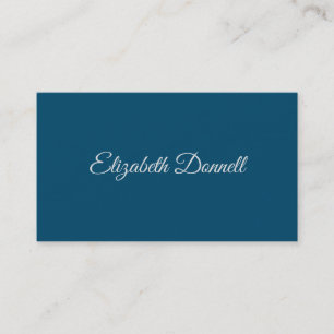 Tarjeta De Visita Calligrafía Elegante Océano Azul