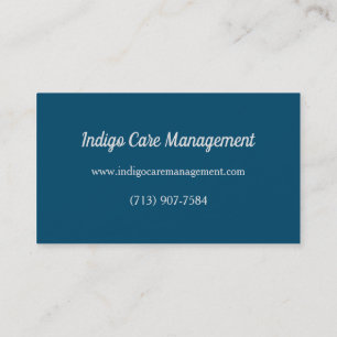 Tarjeta De Visita Calligrafía Elegante Océano Azul