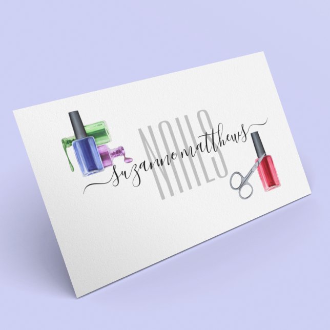 Tarjeta De Visita Calligrafía Elegante Salón Nail Polaco manuscrito (Subido por el creador)