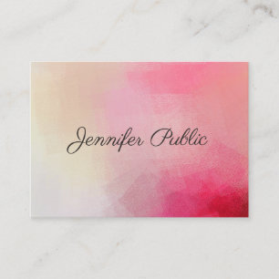 Tarjeta De Visita Calligrafía Texto Moderna Plantilla rosa Elegante