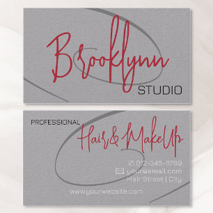 Tarjeta De Visita Calligraphy Moderno Profesional Hair Studio Black