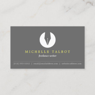 Tarjeta De Visita CALLIGRAPHY PEN NIB LOGO 5 para autores o escritor