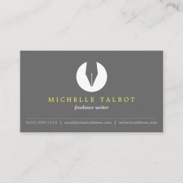 Tarjeta De Visita CALLIGRAPHY PEN NIB LOGO 5 para autores o escritor