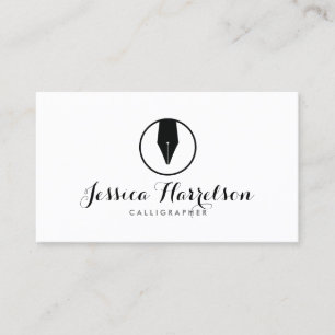 Tarjeta De Visita CALLIGRAPHY PEN NIB LOGO I para calígrafos