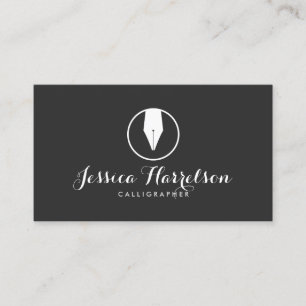 Tarjeta De Visita CALLIGRAPHY PEN NIB LOGO II para calígrafos