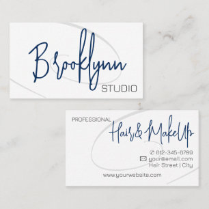 Tarjeta De Visita Calligraphy Profesional Moderno Hair Salon Twirl