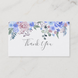 Tarjeta De Visita Calligraphy script Wedding THANK YOU Blue