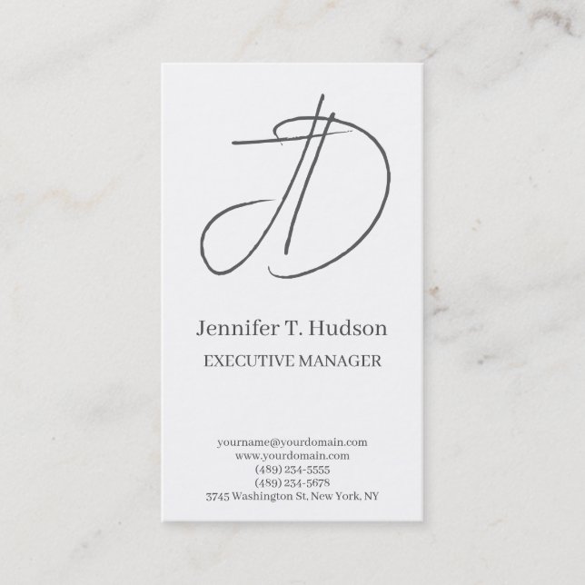 Tarjeta De Visita Calligraphy trendy classical monogram profile card (Anverso)