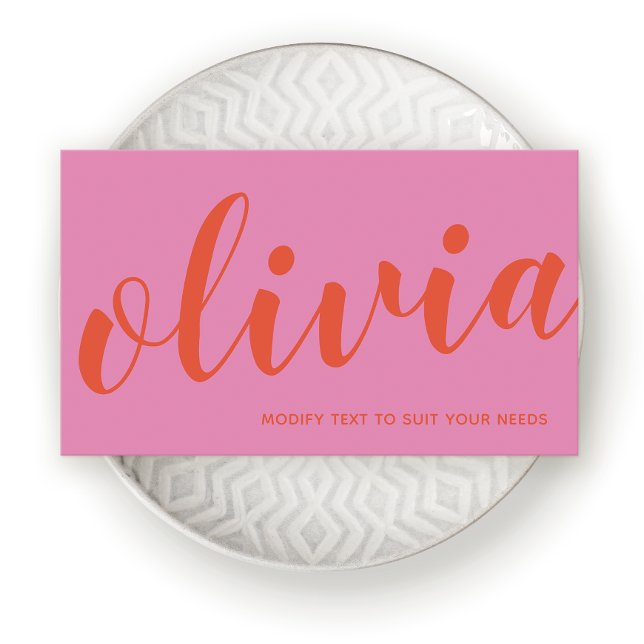 Tarjeta De Visita Callización de guión manuscrito rojo negrita (Subido por el creador)