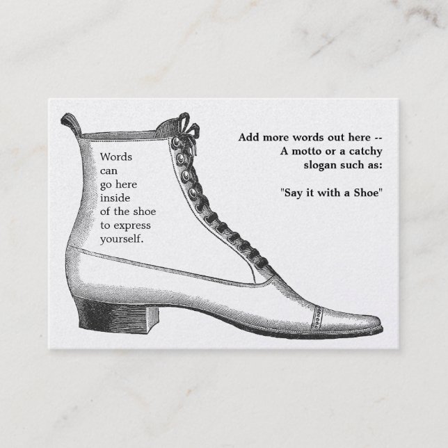 Tarjeta De Visita Calzado antiguo (Anverso)