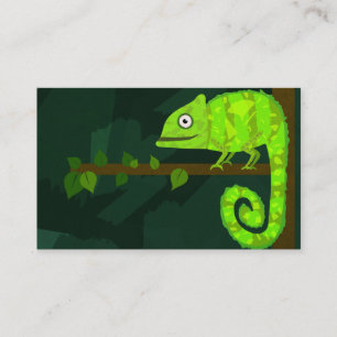 Tarjeta De Visita Camaleón lindo verde
