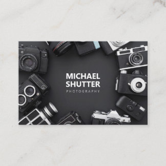 Tarjeta De Visita Cámara análoga retra de la película del fotógrafo