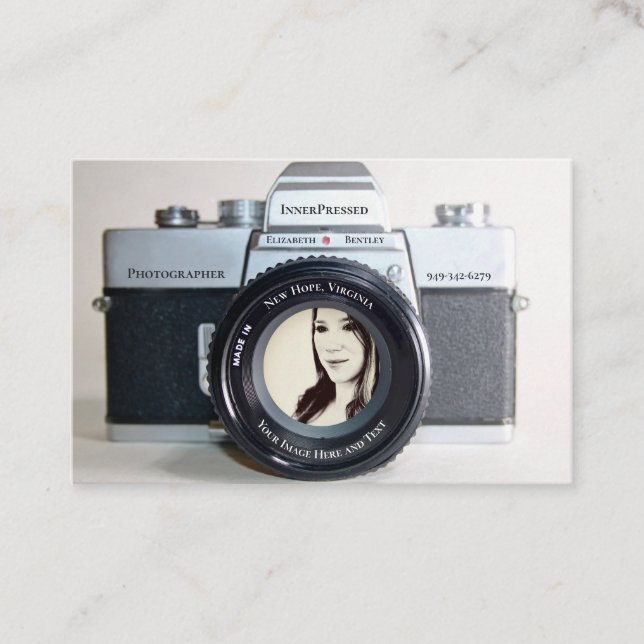 Tarjeta De Visita Cámara antigua que toma tu foto para fotógrafos (Anverso)