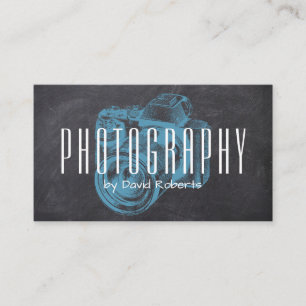 Tarjeta De Visita Cámara azul profesional de fotografía