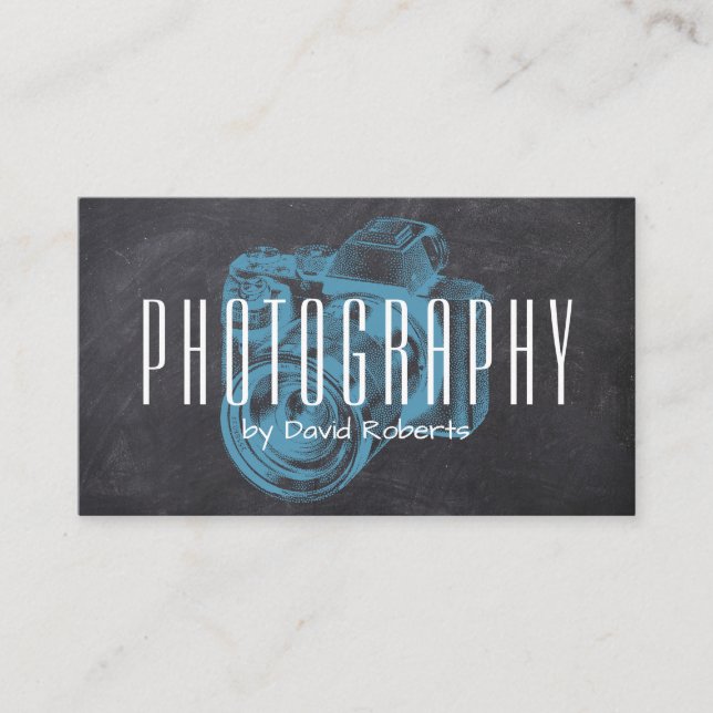 Tarjeta De Visita Cámara azul profesional de fotografía (Anverso)