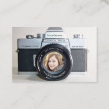 Cámara clásica con foto, fotógrafo