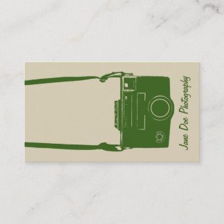 Tarjeta De Visita Cámara de cine retro verde y beige de diseño