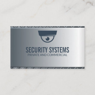 Tarjeta De Visita Cámara de seguridad   Fondo metálico