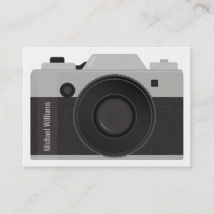 Tarjeta De Visita Cámara en negro y gris Fotógrafo profesional