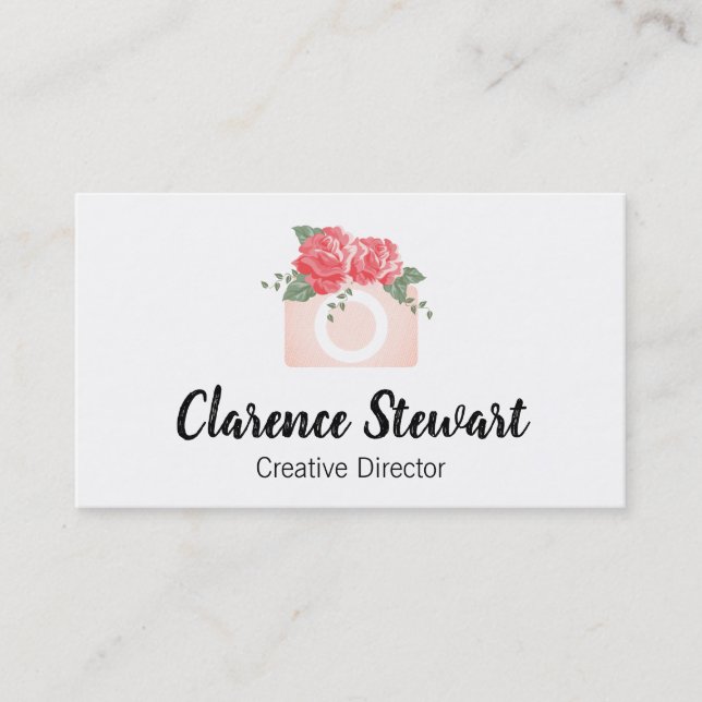 Tarjeta De Visita Cámara floral (Anverso)