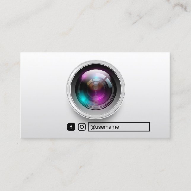 Tarjeta De Visita Cámara fotográfica de lente fotográfica medios soc (Anverso)