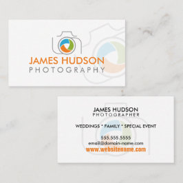 Tarjeta De Visita Cámara fotográfica moderna y obturador colorido