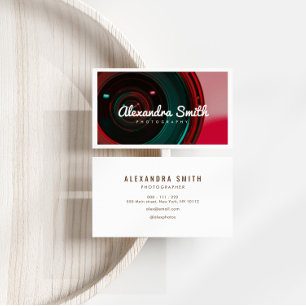 Tarjeta De Visita cámara moderna fotografía de escritura blanca ne