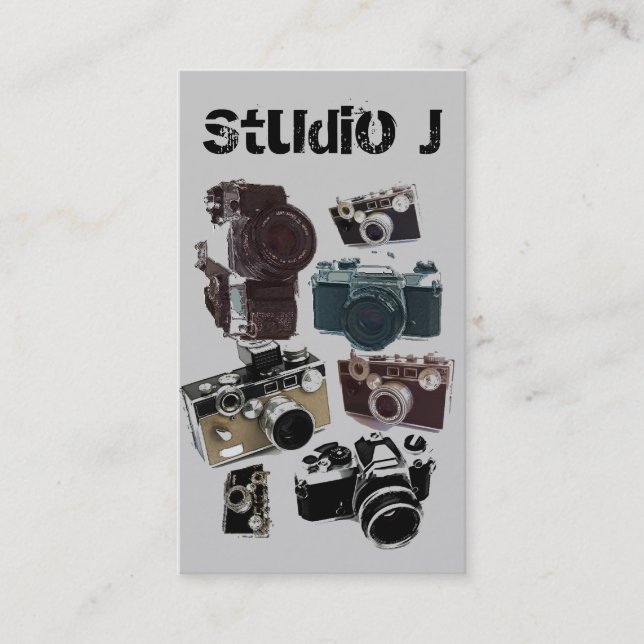 Tarjeta De Visita cámara retra apenada de la fotografía del (Anverso)