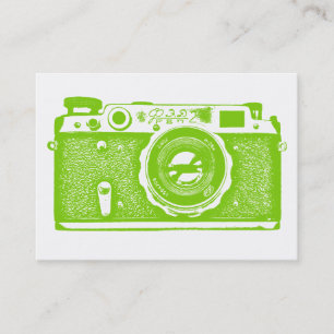 Tarjeta De Visita Cámara rusa: verde marciano en blanco