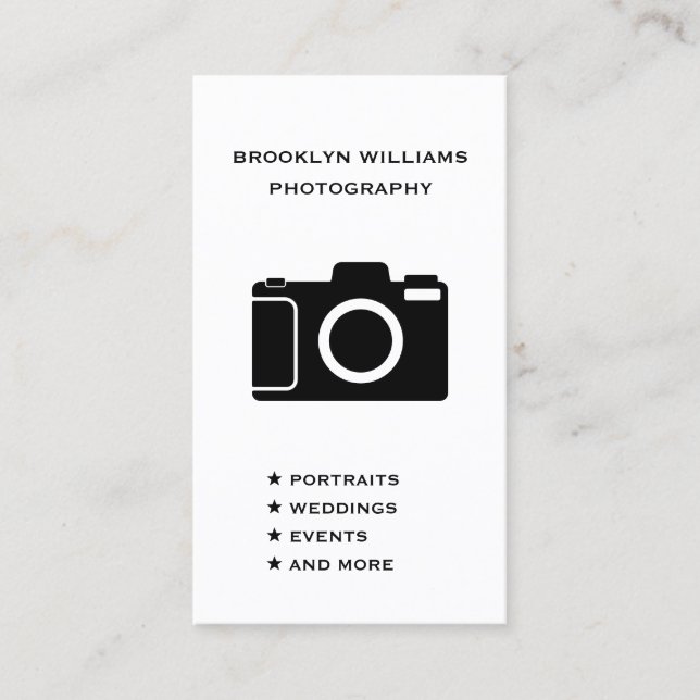 Tarjeta De Visita Cámara vertical independiente fotografía medios so (Anverso)