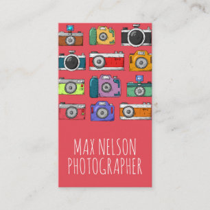 Tarjeta De Visita Cámaras Retro Fotografía Fotógrafo