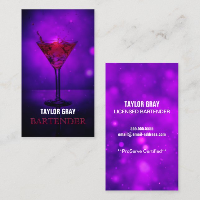 Tarjeta De Visita Camarero (Anverso / Reverso)