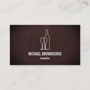 Tarjeta De Visita Camarero Bar Club Elegante Cuero Sommelier Vino