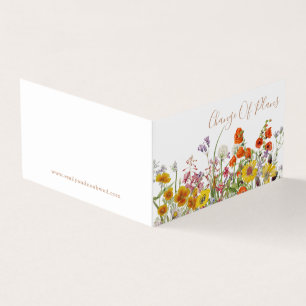 Tarjeta De Visita Cambio de planes de boda de flores silvestres colo