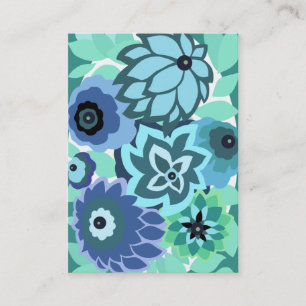 TARJETA DE VISITA CAMBRIA, ART DÉCO FLORAL: TURQUESA DE MODA