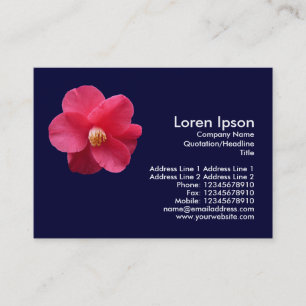 Tarjeta De Visita Camelia Roja - Azul marino