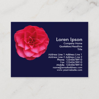 Tarjeta De Visita Camelia Roja - Azul marino